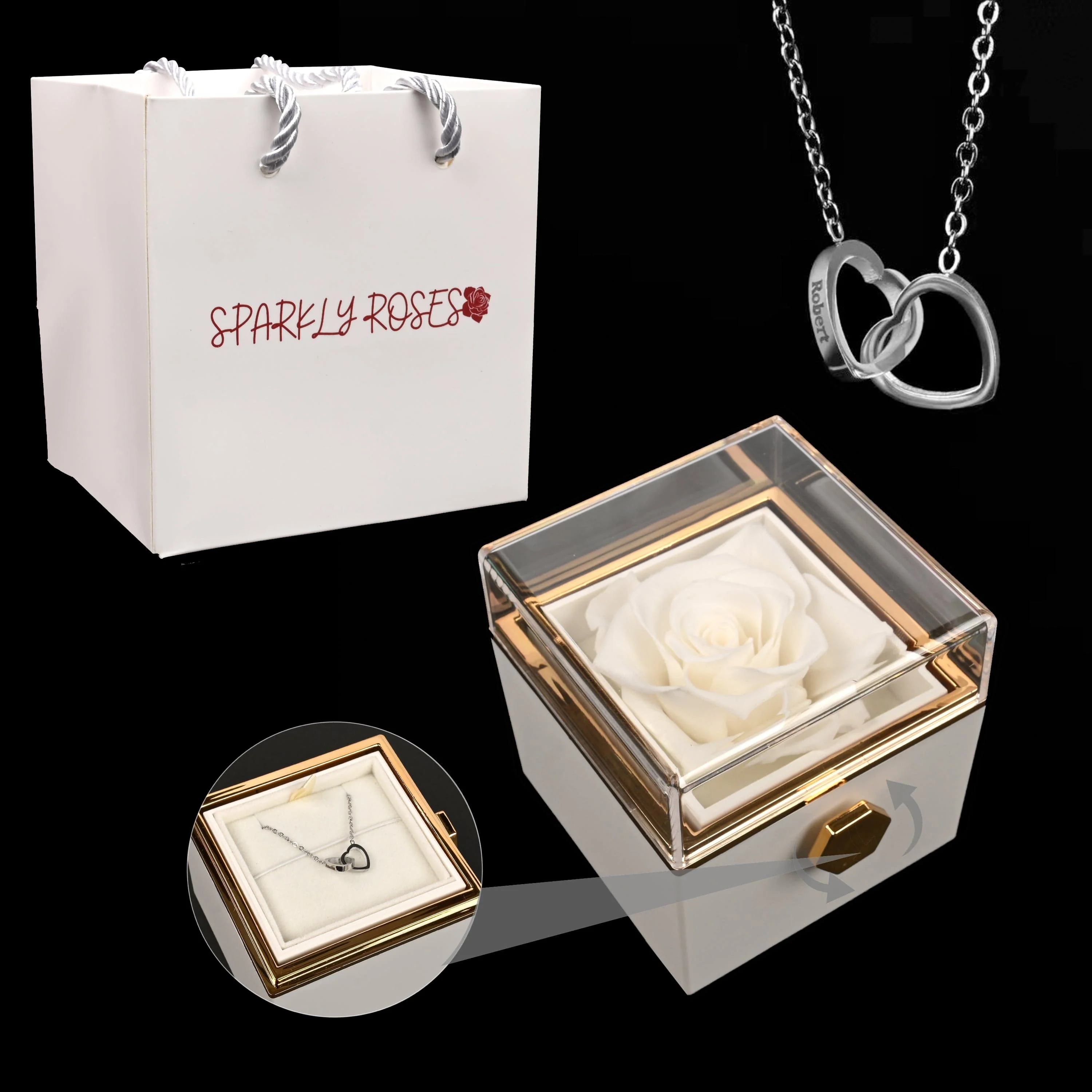 Eternal Rose Box W/ Engraved Necklace - Image 66